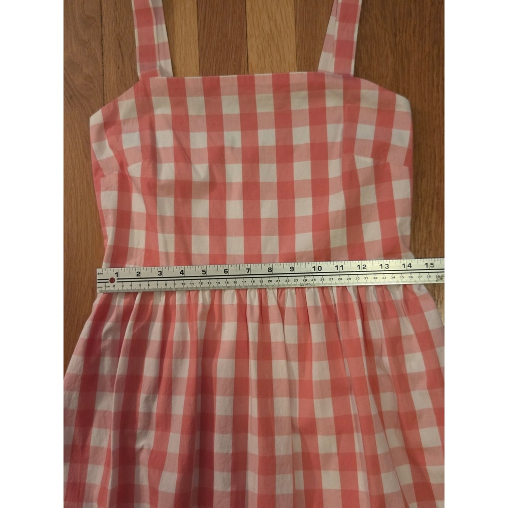 J. by J.Crew Pink Gingham Smocked Back Fit & Flare Cotton Cottage Sundress Sz S - Picture 10 of 10
